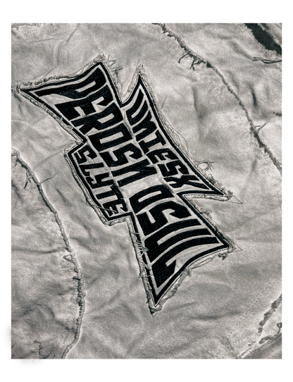 Distressed Embroidered Padded Hooded Jacket