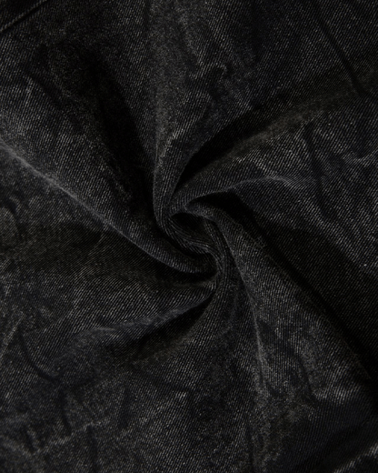 Washed Heavy Embroidery Denim Pants