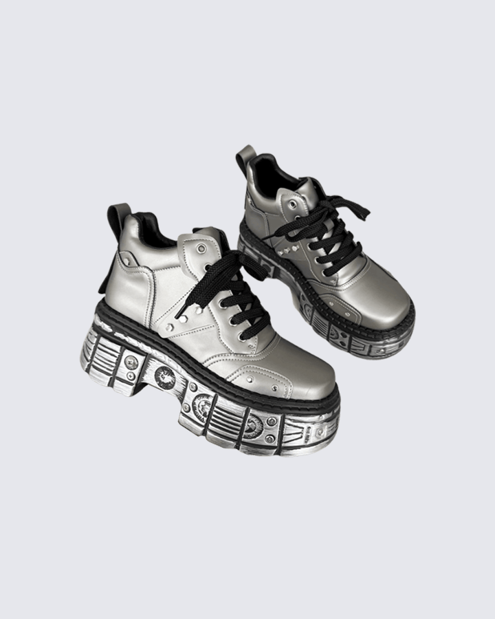 Cyberpunk Chunky Platform Sneakers – Futuristic Streetwear Boots