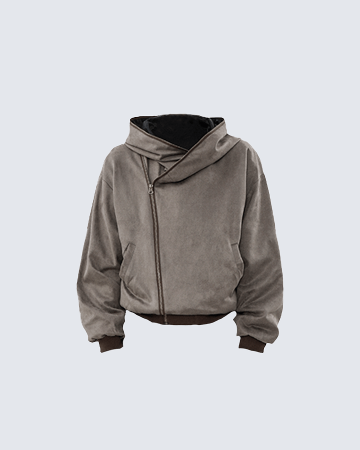 Faux Fur Zip-Up Hoodie