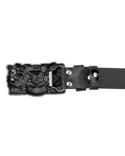 Skull Metal Buckle Leather Belt