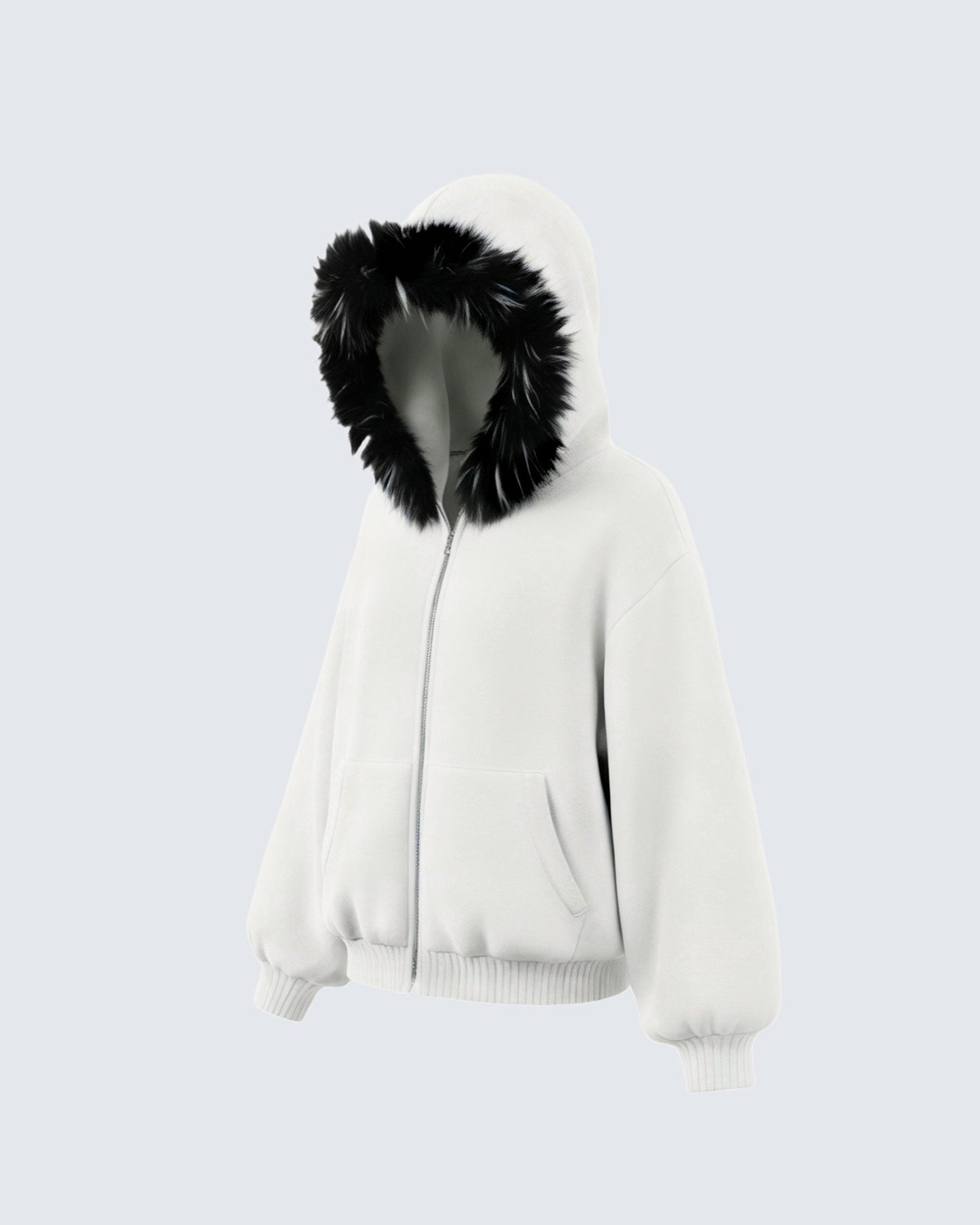 KIIKIO Fur Collar Cozy Hoodie