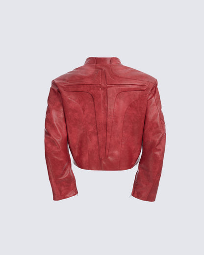 Futuristic Armor-Style Biker Jacket