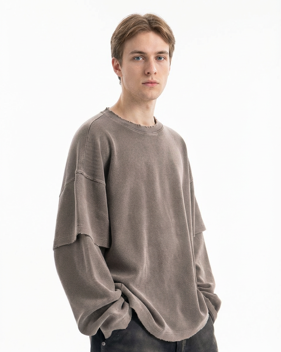 Waffle Layered Vintage Tee