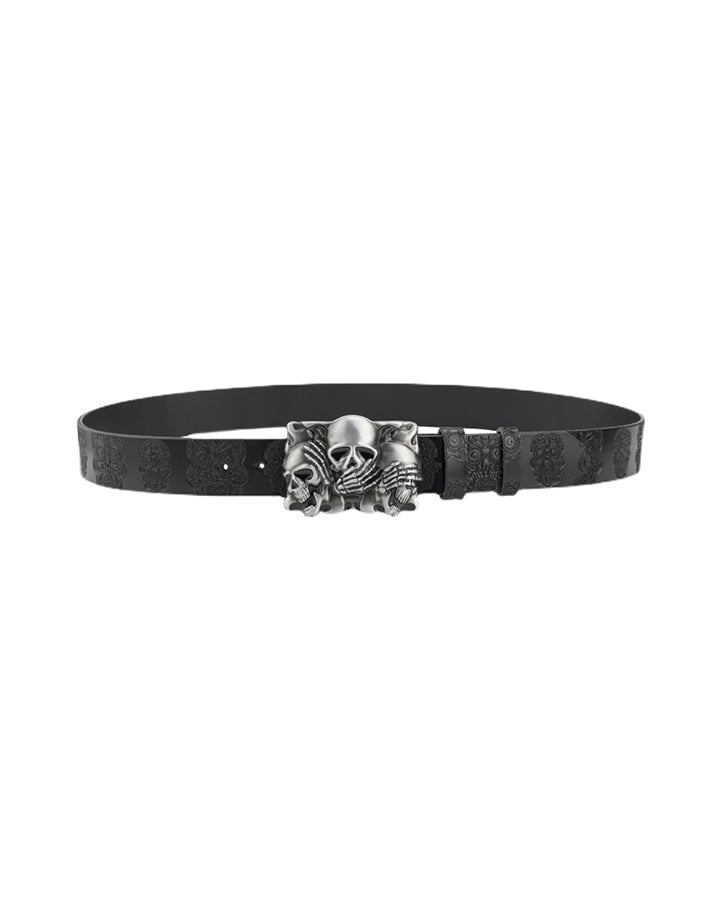 Skull Metal Buckle Leather Belt