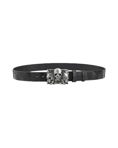 Skull Metal Buckle Leather Belt
