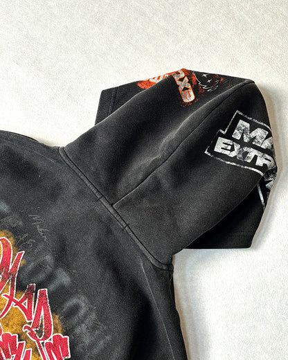 American Hip-hop Print Loose Zip-up Hoodie