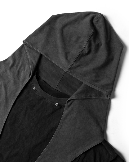 Segmented Wide Cropped Hoodie