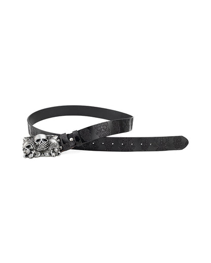 Skull Metal Buckle Leather Belt