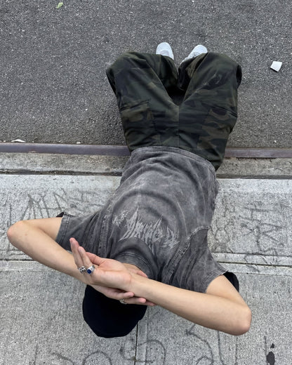 KIIKIO-Washed Vintage Graphic T-Shirt