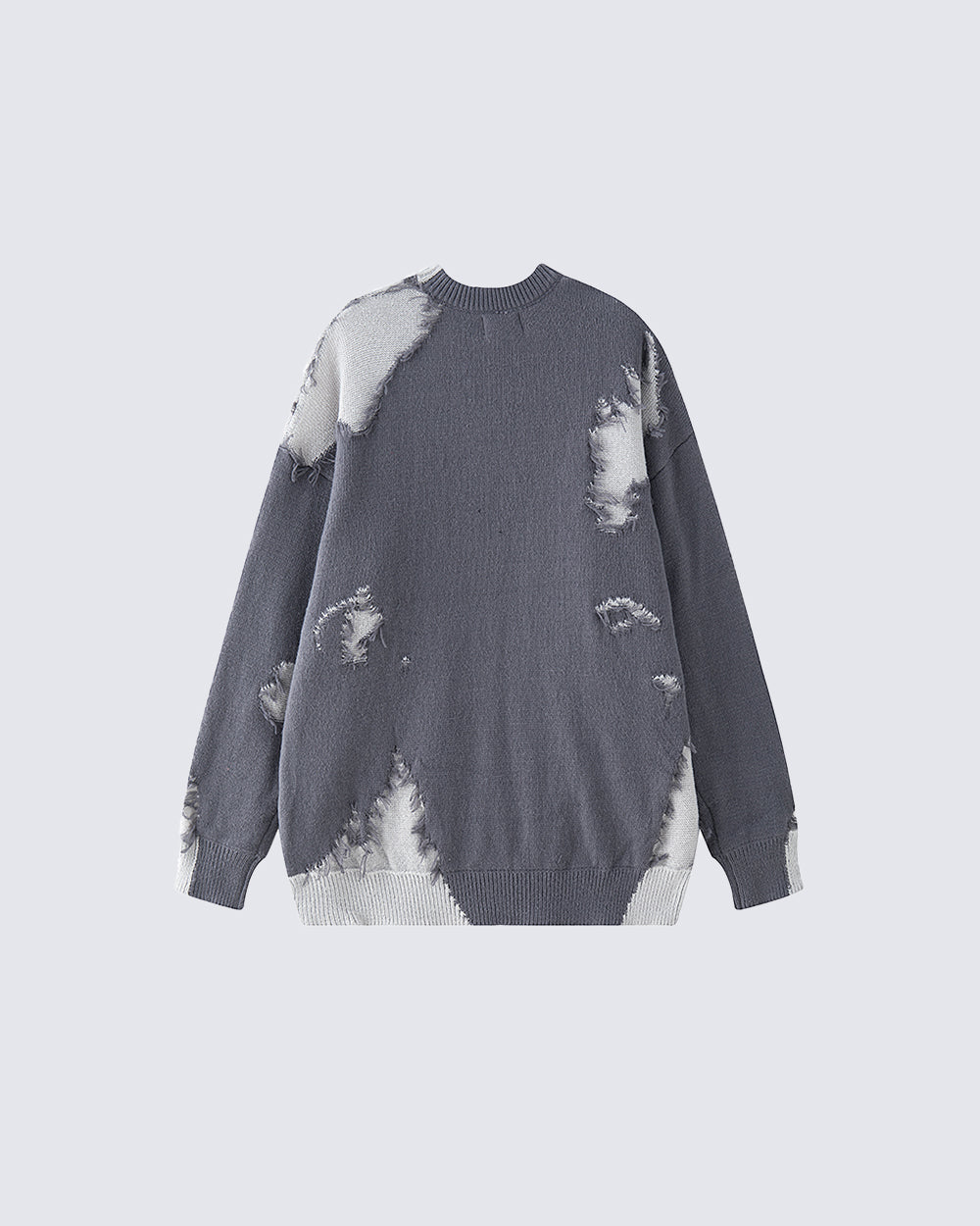 American High Street Hip-Hop Patchwork Frayed Sweater