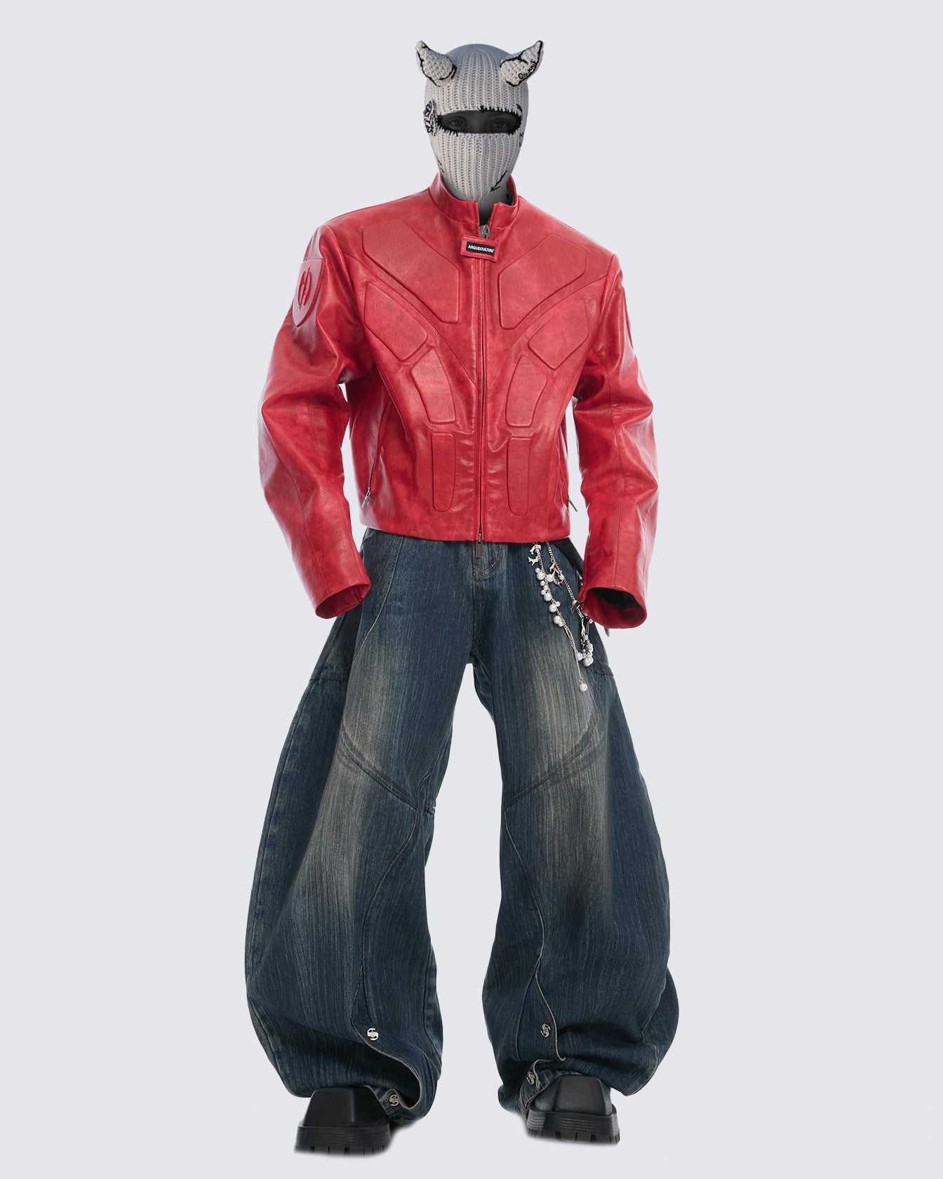 Futuristic Armor-Style Biker Jacket