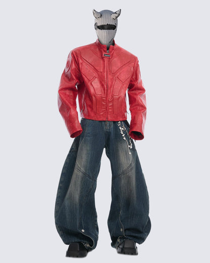 Futuristic Armor-Style Biker Jacket