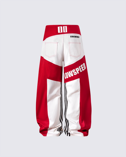 KIIKIO Racing Style Graphic Oversized Pants
