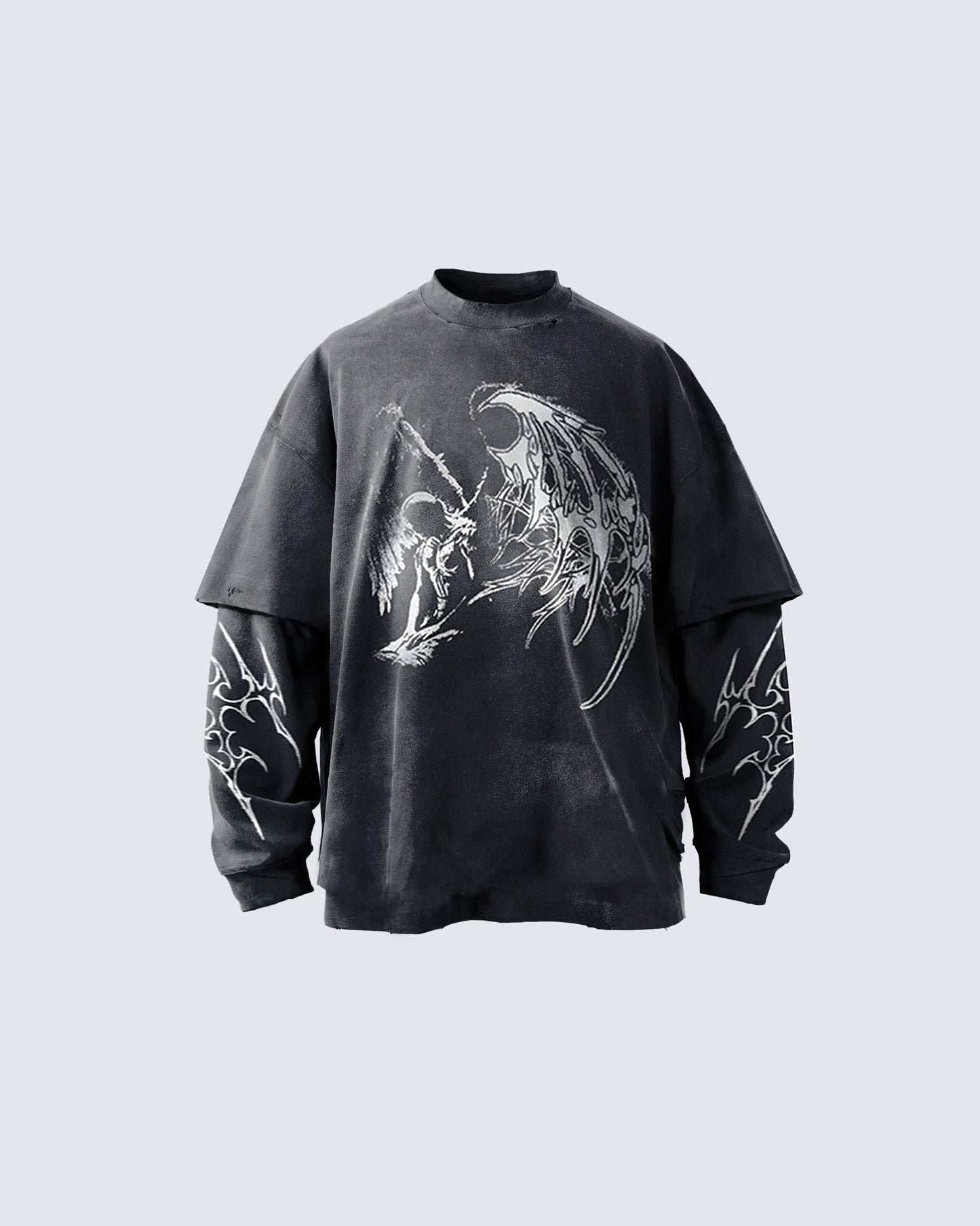 Dark Wings Unleashed · Layered Long-Sleeve Tee