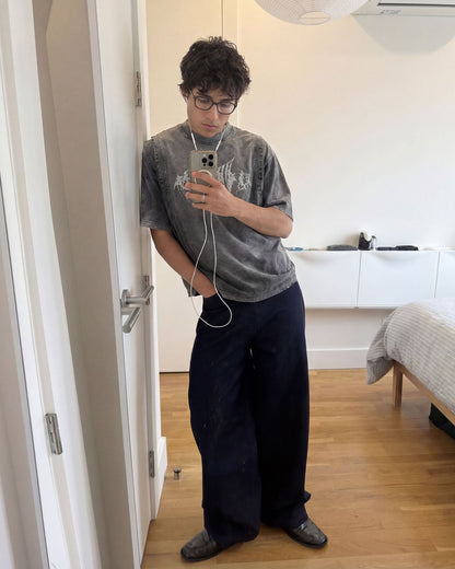 KIIKIO-Washed Vintage Graphic T-Shirt