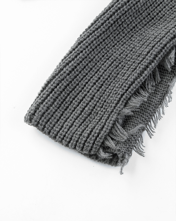 Distressed Knit Open-Front Cardigan