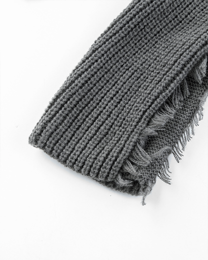 Distressed Knit Open-Front Cardigan