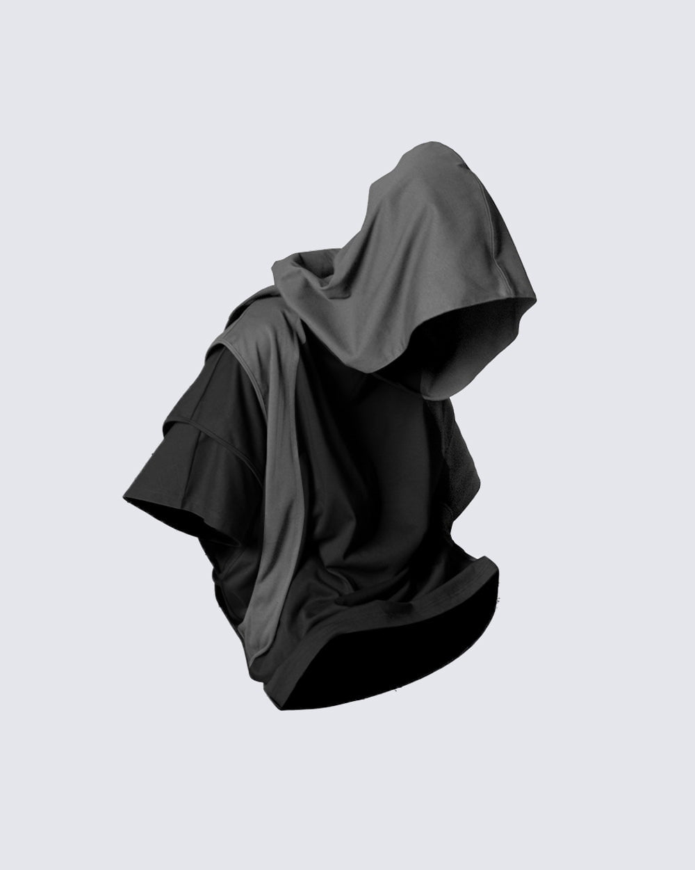 Segmented Wide Cropped Hoodie