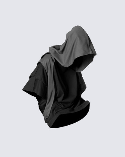 Segmented Wide Cropped Hoodie