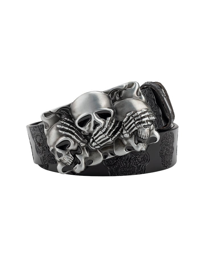 Skull Metal Buckle Leather Belt