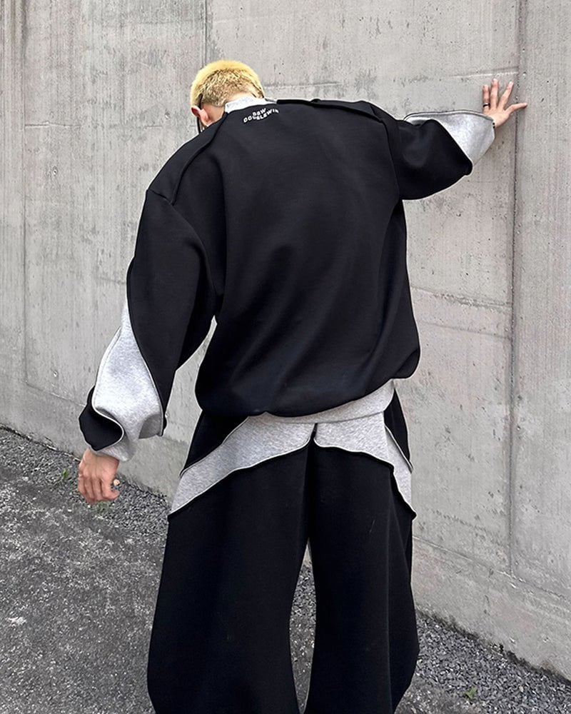 Colorblock Deconstructed Sweatshirt