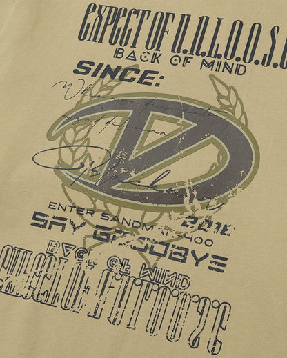 Patchwork Print Design Long-Sleeve T-Shirt