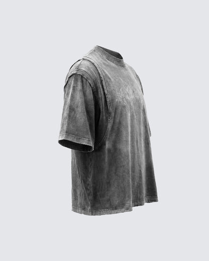 KIIKIO-Washed Vintage Graphic T-Shirt