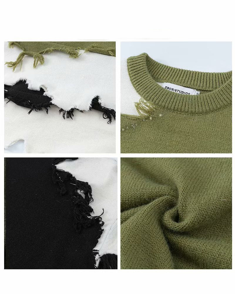 Lazy Irregular Tassel Sweater