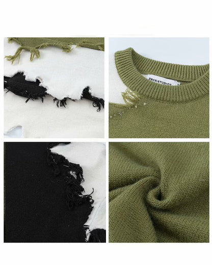 Lazy Irregular Tassel Sweater