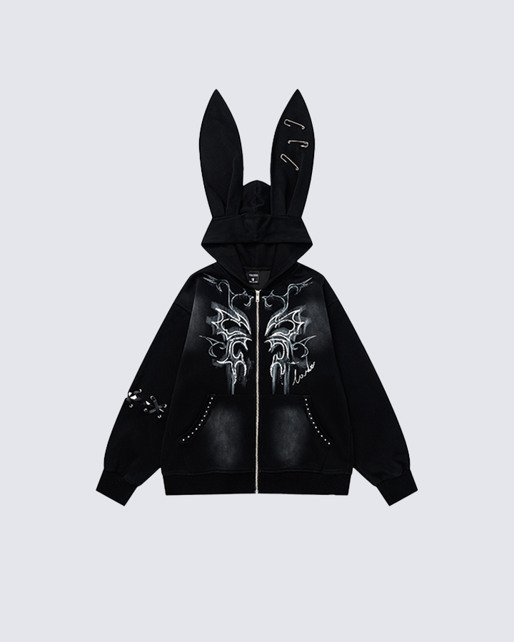 Gothic Bunny Ear Hoodie