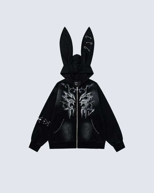 Gothic Bunny Ear Hoodie