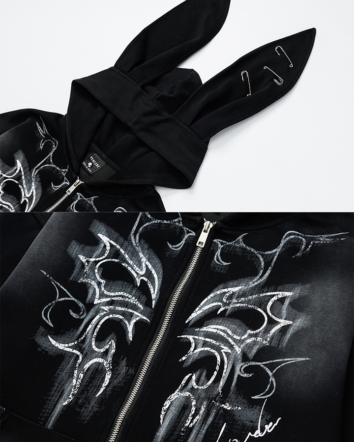 Gothic Bunny Ear Hoodie