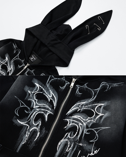 Gothic Bunny Ear Hoodie