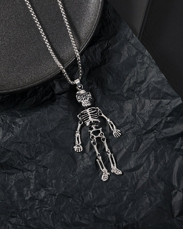 Skull Skeleton Metal Necklace