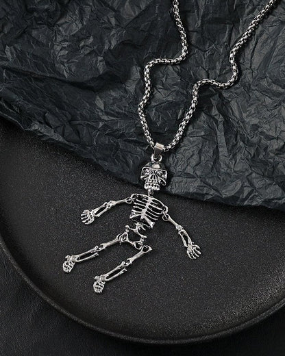 Skull Skeleton Metal Necklace