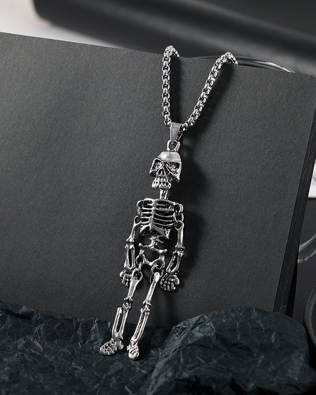 Skull Skeleton Metal Necklace