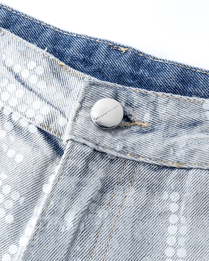 Gradient Sequin Wide-Leg Jeans