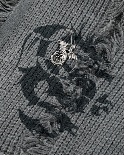 Distressed Long Knit Cardigan Coat