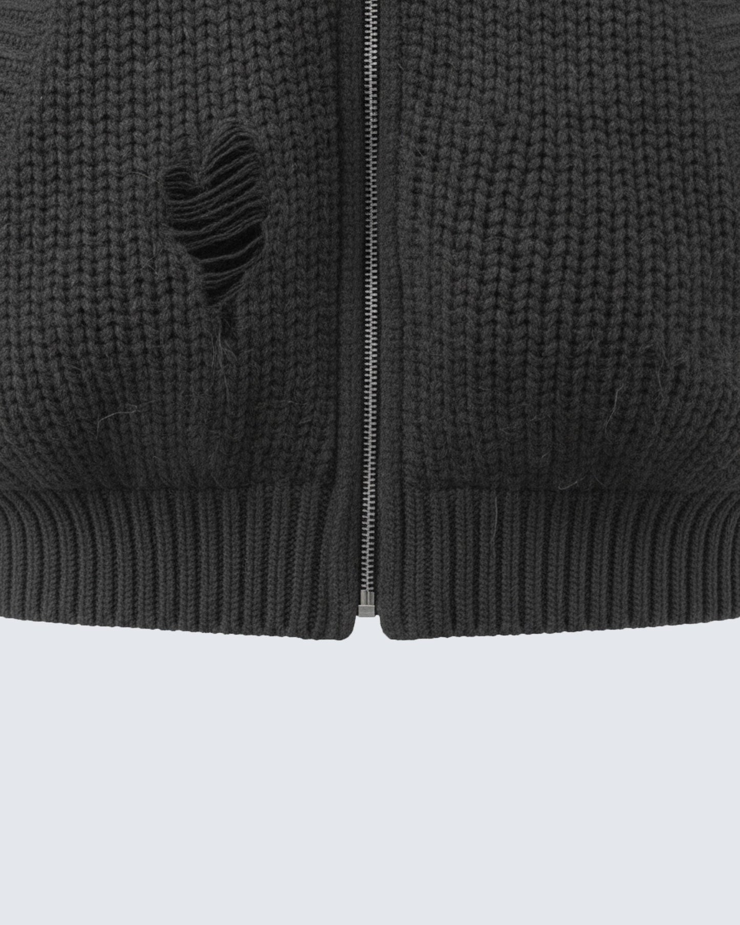 KIIKIO Destroyed Knitted Sweater Plush Coat