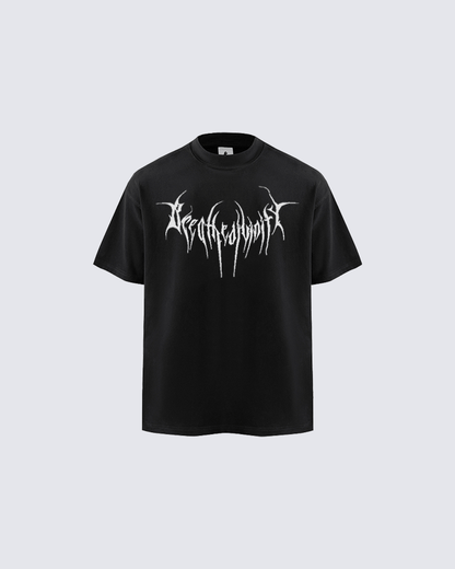 Black Graphic T-shirt with Abstract Print