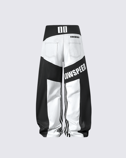 KIIKIO Racing Style Graphic Oversized Pants