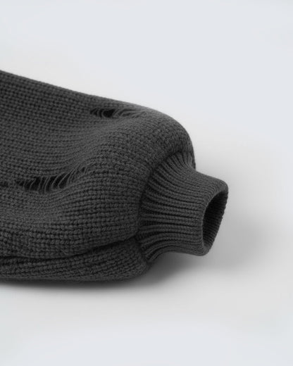 KIIKIO Destroyed Knitted Sweater Plush Coat