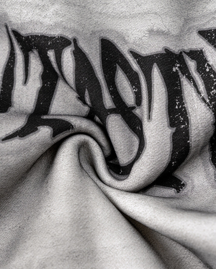 Washed Distressed Dirty Effect Pullover Hoodie