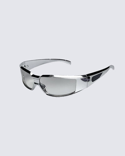 Cyber Style Silver Frame Glasses