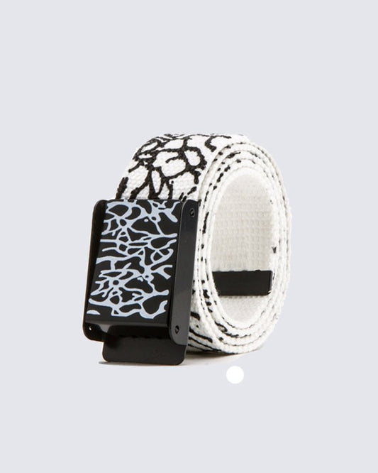 Graffiti-Print Buckle Canvas Belt