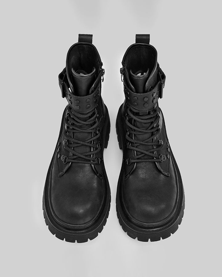 Vintage Thick-Sole Motorcycle Martin Boots