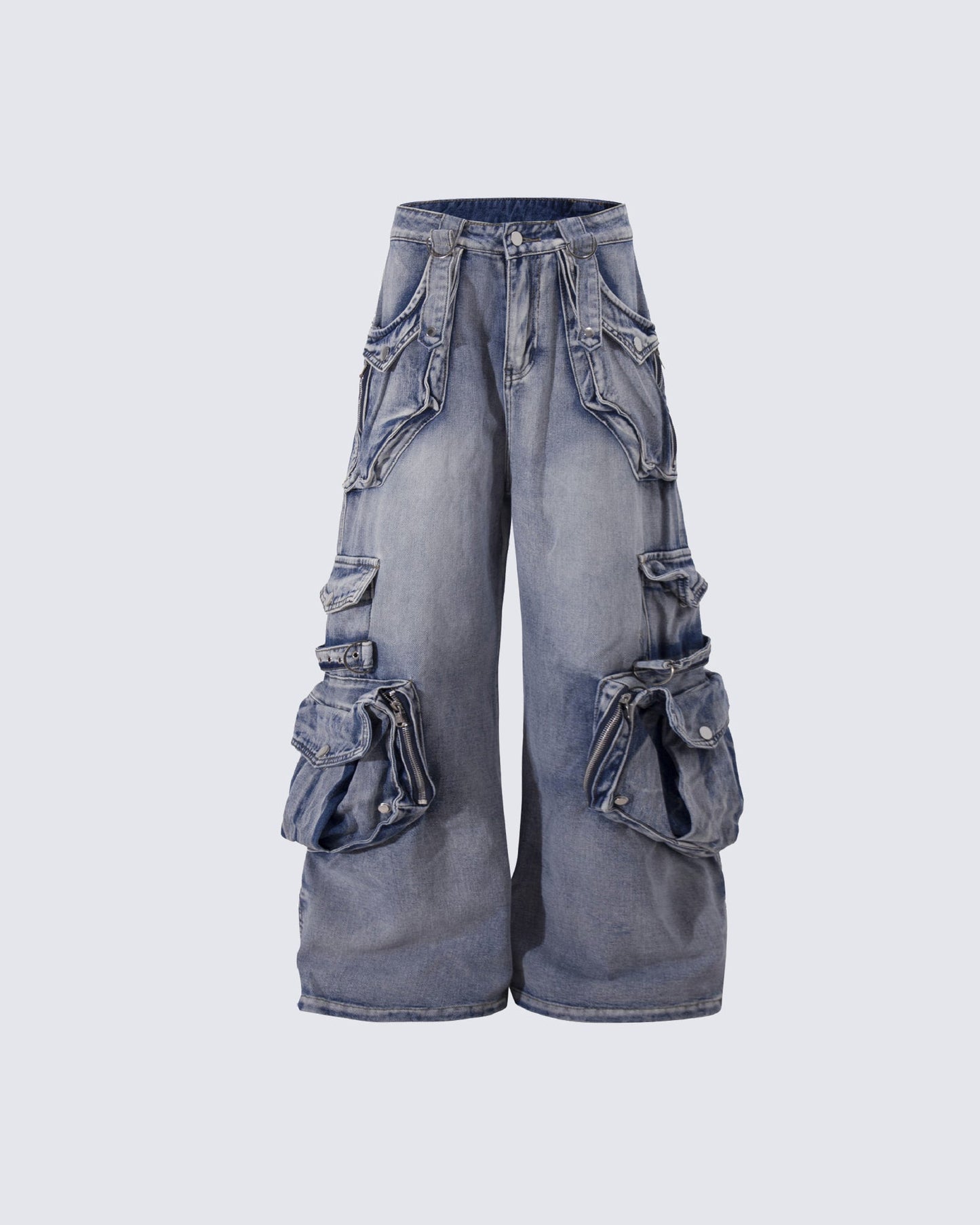 Vintage Streetwear Cargo Flared Jeans