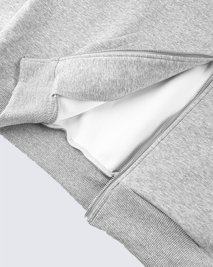 Plaid-Lined Dual-Wear Zip Hoodie