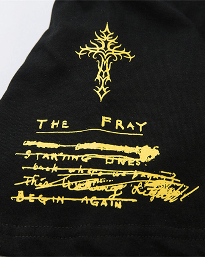 Layered Sleeve Grunge Graphic Long Sleeve T-Shirt